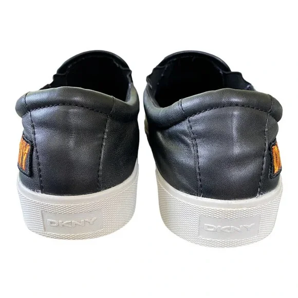 DKNY Baylee Black Leather Patchwork Slip On Sneaker Wm Sz 7 - Picture 5 of 10